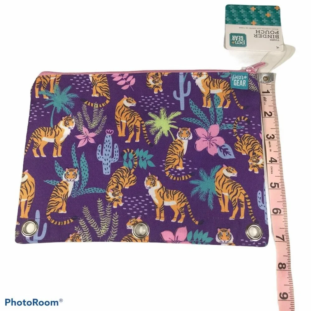 Pen And Gear Tiger Binder Pouch 9.5” X 7” New With Tags